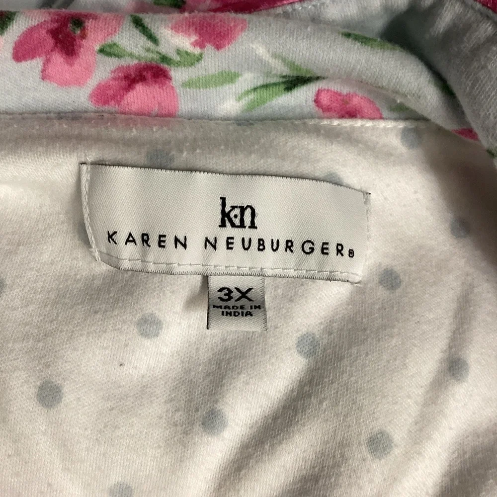KAREN NEUBURG Women's (Size 3X) Button Down Floral Pajama Shirt‎ (6J)